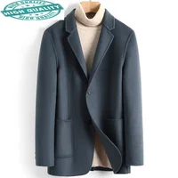Coat Men's Casual Double-sided Wool Jacket Blazer Slim Fit Mens Coats Overcoat Abrigo Hombre 4885 KJ3623