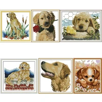 cross stitch kits lonely dog series printed pattern 11ct14ct counted crafts dmc fabric handmade sewing needlework embroidery set