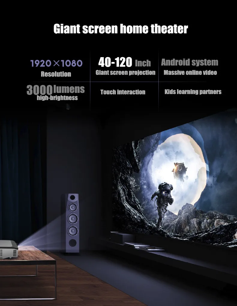 Мини портативный проектор Android tv СВЕТОДИОДНЫЙ Full HD 1080p Домашний Кинотеатр Бизнес Офис школа образование интерактивный проектор