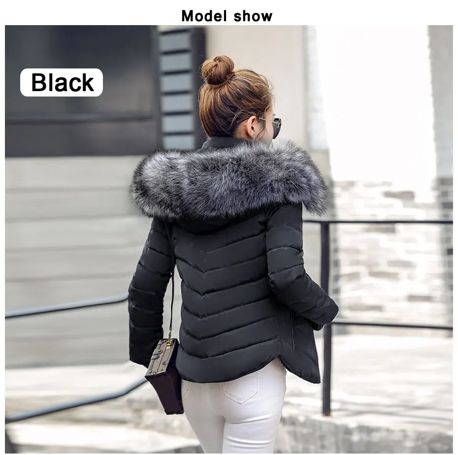 New Winter short Women Winter Jacket Womens Parkas Gloves warm detachable fur collar detachable hat Slim coat Snow loading