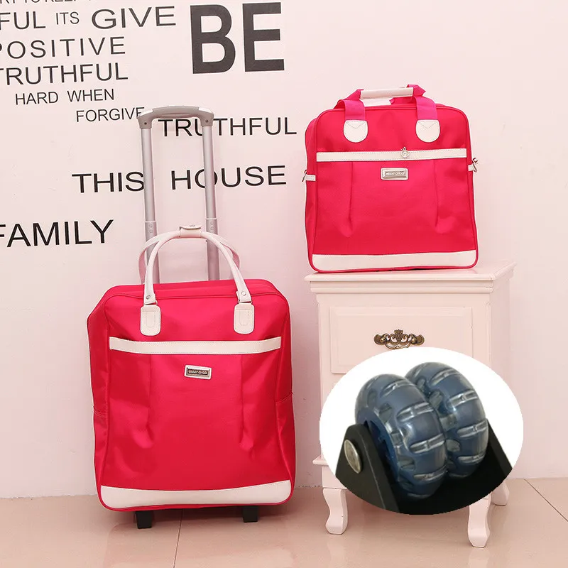 Дорожный чемодан на колесиках для женщин повседневная холщовая