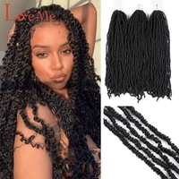 love me synthetic faux locs crochet braids hair dreadlocks knotless hook black ombre color braiding hair extensions for women