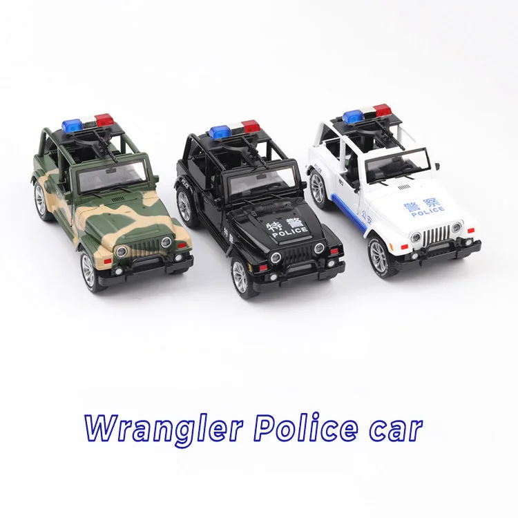 Высокая имитация изысканной коллекции детских игрушек: CaiPo Car Styling Jeep Wrangler Police CCar