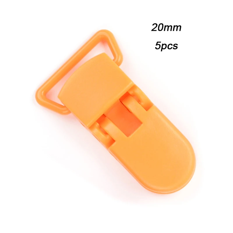 5pcs 20mm orange LOFCA, разноцветный нейлоновый шнур, Прорезыватель для сосок, зажим, аксессуары, сделай сам, для прорезывания зубов, ожерелье, подвеска для изготовления ювелирных изделий - Цвет: 5pcs 20mm orange