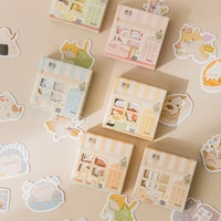 45 pcsset cute little house mini animals stickers scrapbooking diy journal sticker stationery diary sticker korean stationery