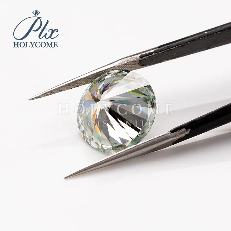 Камни с муассанитом круглой огранки зеленые 13 карат 15 мм|Стразы и драгоценные