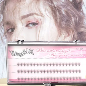 60 пакетов индивидуальных кластеров для макияжа, натуральные длинные ресницы для глаз, Искусственные ресницы для профессионального макияжа