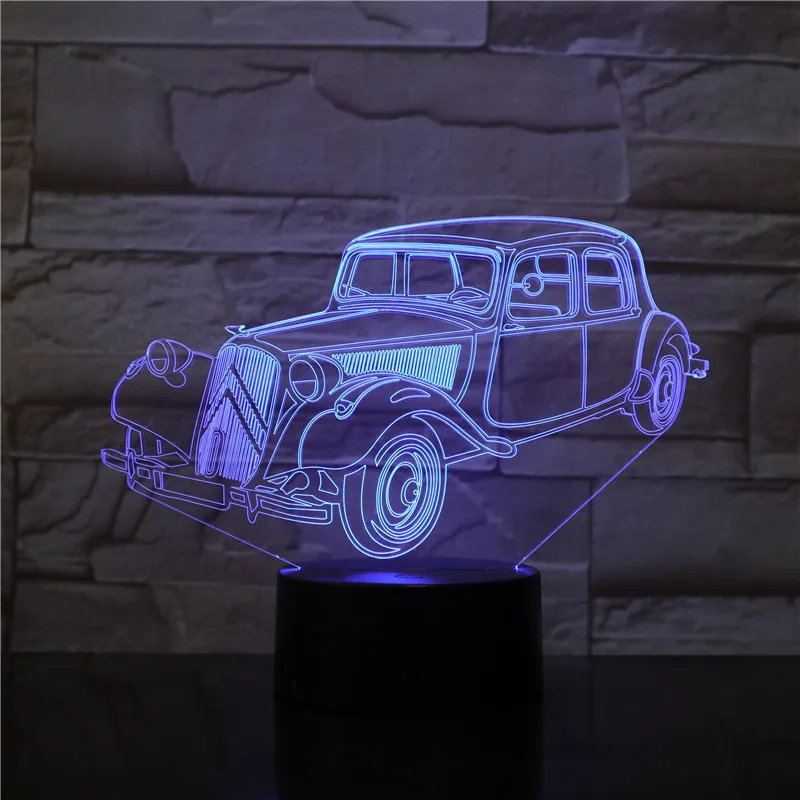 3D USB-лампа Supercar большой туристический автомобиль Ночной светильник 7 цветов