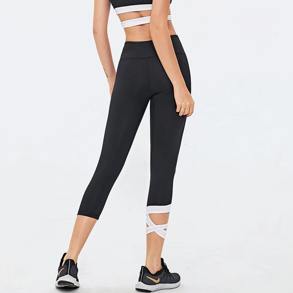 Женские спортивные лоскутные леггинсы с завышенной талией Леггинсы для йоги EC.MS
