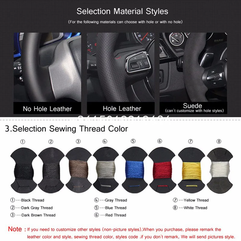 

DIY Car Steering Wheel Cover Wrap Cover Car interior decoration For Kia K2 Kia Rio 2011- 2013