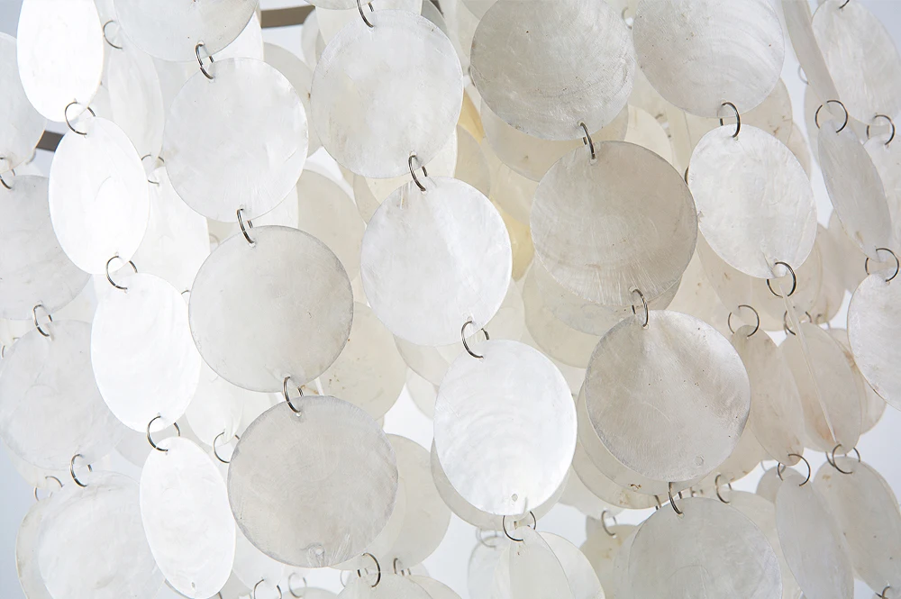 Лофт современный белый натуральный ракушка люстра потолок E14 Светодиодный ракушка освещение для столовой гостиной кухни спальни приспособление