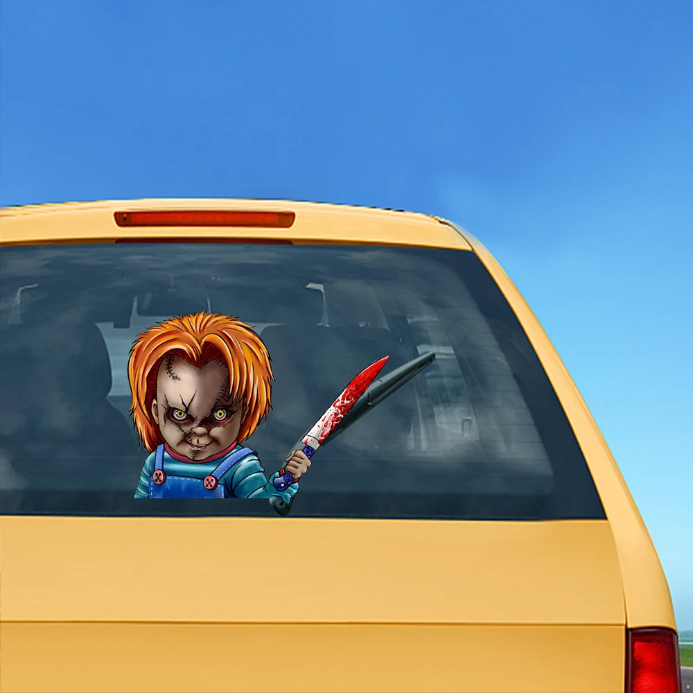 Ужасные съемные Висячие стеклоочистители из ПВХ 3D наклейки на заднее стекло