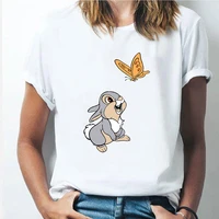new disney bambi thumper rabbit oversized t shirt cartoons printing women cute summer o neck short sleeve loose casual clothing