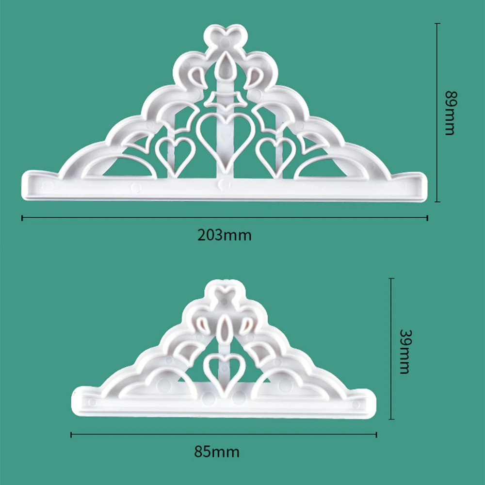 

2pcs/set Party Kitchen Bakeware Crown Shapes Food Grade Plastic Mould Fondant Cake Decorating Tools Cake Mold Baking Supplies