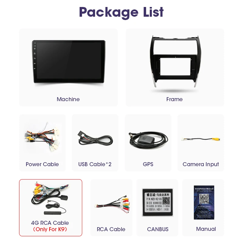 

Android 9.0 2 Din GPS Car Radio For Toyota Camry 2012-2017 U.S.Edition Multimedia Player Navigation Floating Window Split Screen