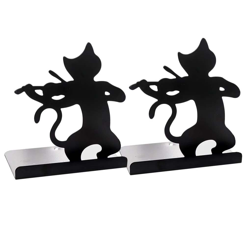 

Железные концы для книг с рисунком кошки, 2 шт., практичные простые концы для книг, подставки для книг, настольный органайзер, подставка для ж...