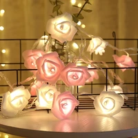 battery operated 2 5m 20 led rose flower garland christmas holiday string lights for valentine wedding decoration party decor