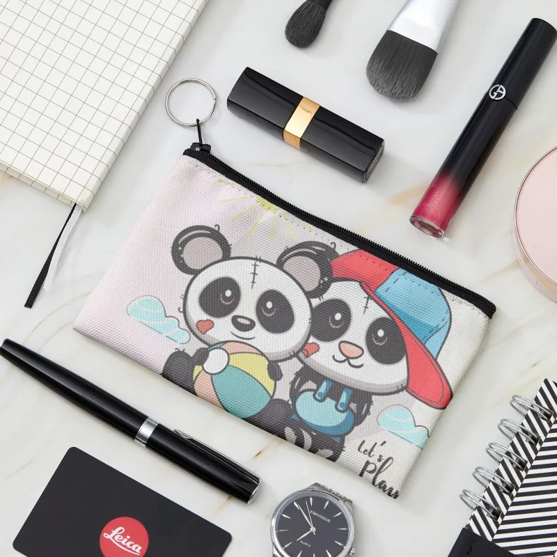New Style 3D Printed Cute Panda Pattern Women and Men Coin Purse Kids Lady Wallet Pouch Small Canvas Bag With A Zipper Fashion