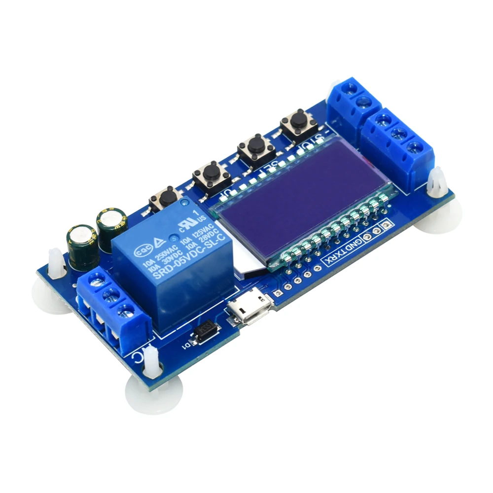 WAVGAT Micro USB цифровой ЖК дисплей Дисплей реле задержки времени модуль с источником