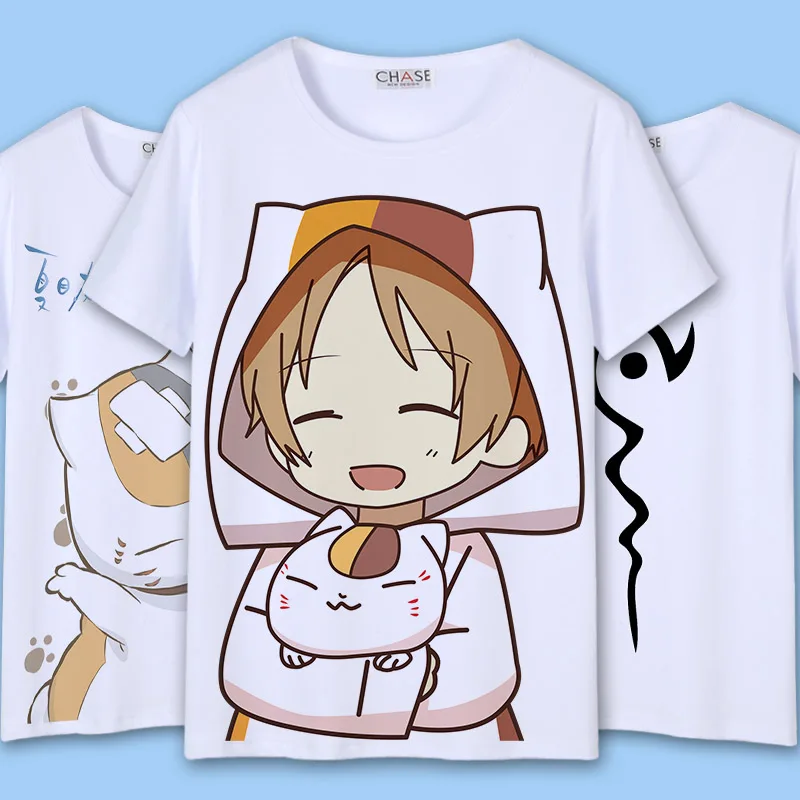 Футболка для косплея по мотивам книги друзей Нацумэ мультяшный персонаж