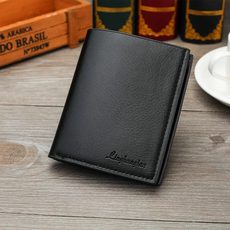 AB 12x9.8x1.5cm Мужской кошелек из искусственной кожи, мужской кошелек на молнии, кошелек для монет, маленький брендовый мужской кошелек, Мультифункциональный кошелек, мода, cartera hombre - Цвет: AB 12x9.8x1.5cm