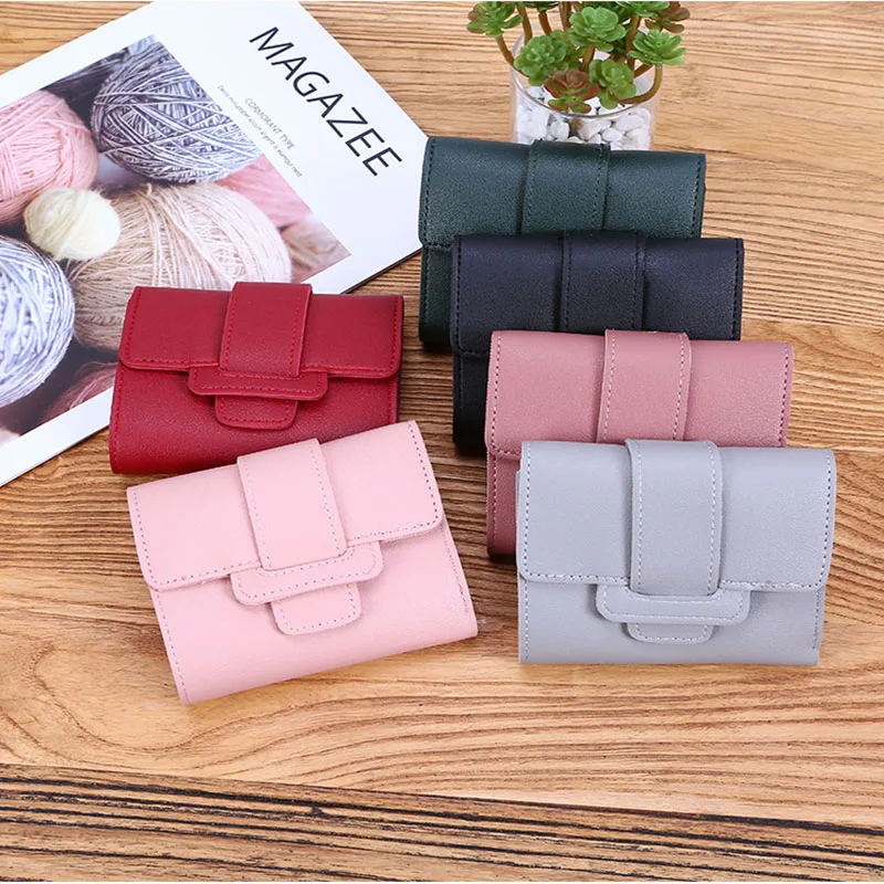 

QIAOSANSAN The New Version Of The Solid Color Drawstring 3 Women's Wallet, Coin Purse, Clutch Bag, Short Textur Shopping, AA
