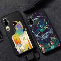 ins romantic fantasy astronaut phone case for huawei p20 p30 p40 pro honor mate 7a 8a 9x 10i lite