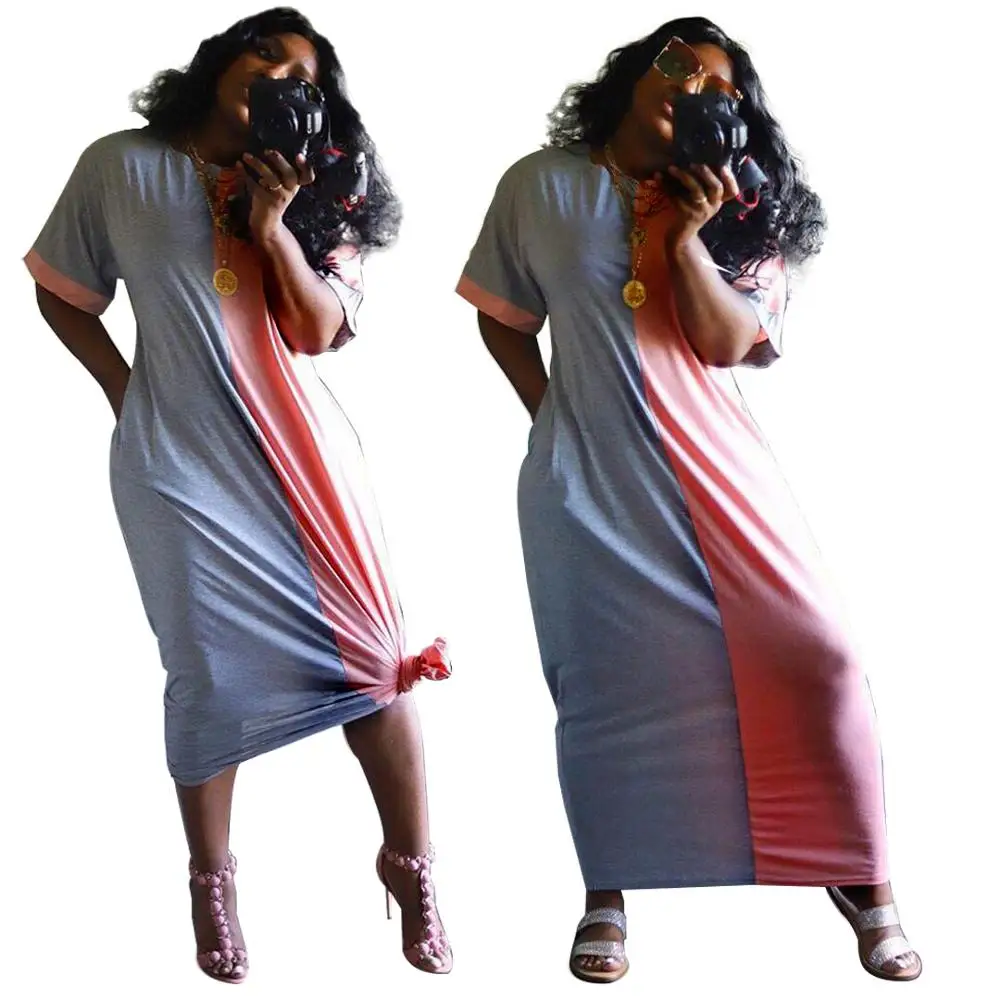 

Summer new two-color Mosaic sexy dress casual loose dress