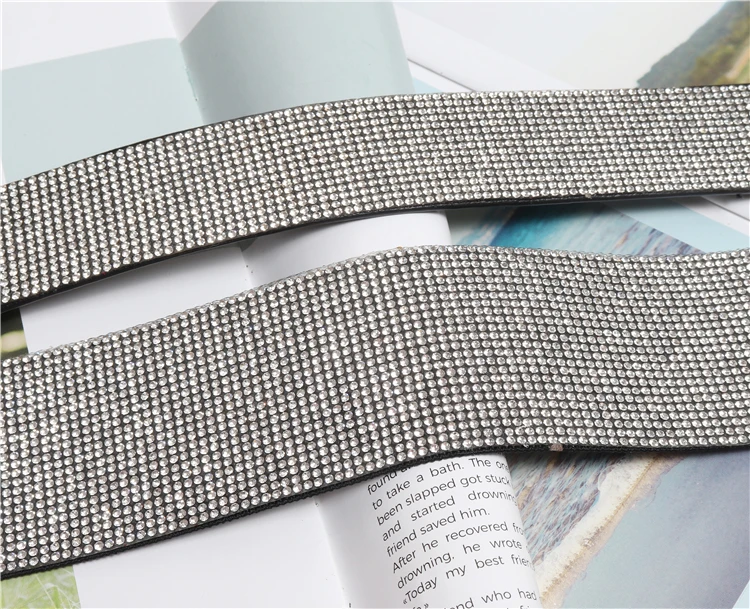 

Waist Art Beautiful Rhinestones Crystal Women's Wide Belt Girdle Metal Button Elastic Band Dress Bride Female Elegant Belts 2020