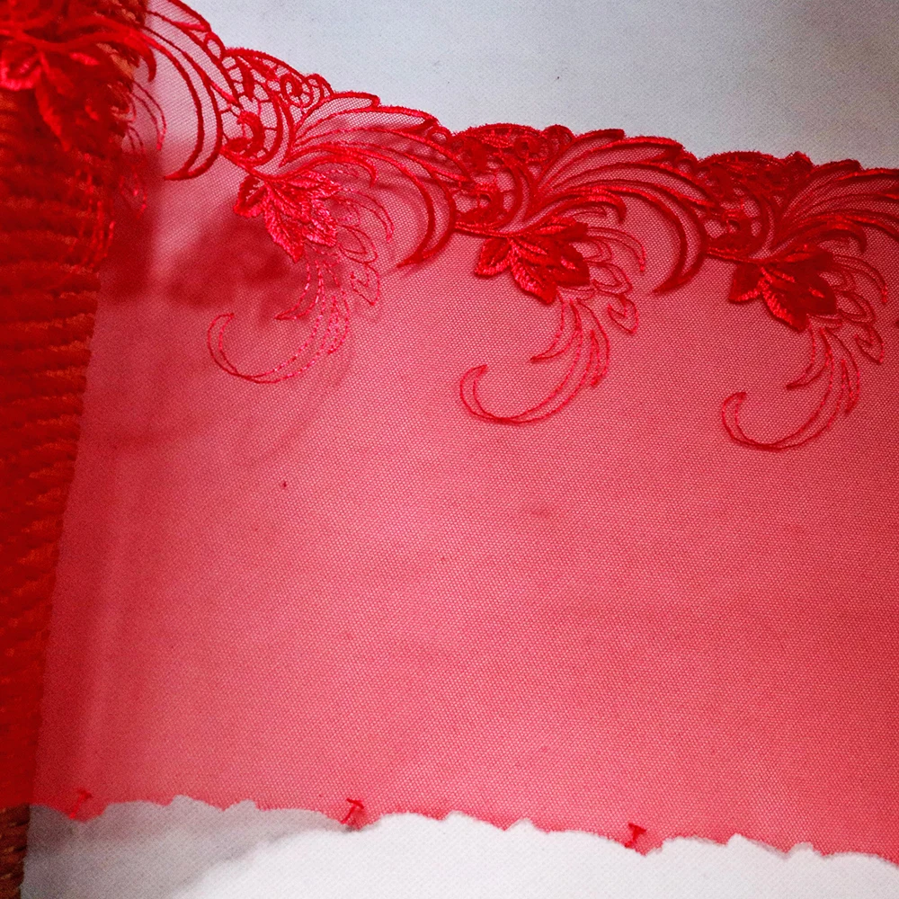 1 метр 21 5 см Феникс Цветочная вышивка кружевная отделка красная сетка швейная