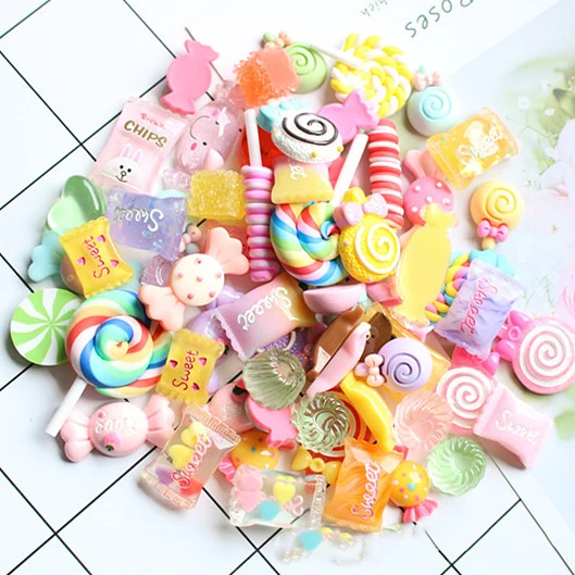 100 шт смешанный случайный цвет смолы flatback леденец bonbon конфеты для чехол для телефона наклейки Детские Поделки diy аксессуары