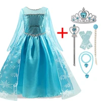 3 10 years princess dress snow christmas new year robes costume kids dresses for girls halloween party children cosplay dress up