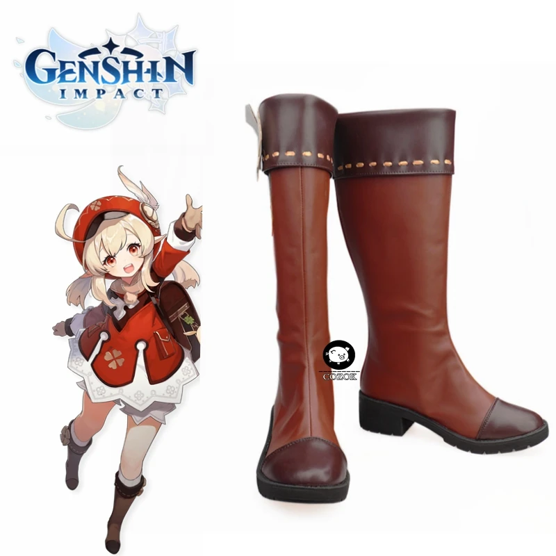 

2020 Hot Game Genshin Impact Mondstadt Spark Knight Klee Cosplay Shoes Halloween Anime Carnival Customized