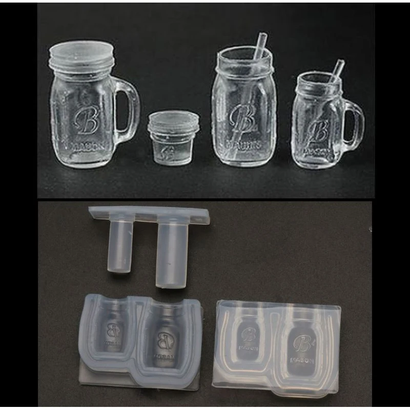 

Epoxy Mold Honey Jar Bottle Pendant UV Resin Casting Mold Miniture Food Play Silicone Mold Jewelry Making