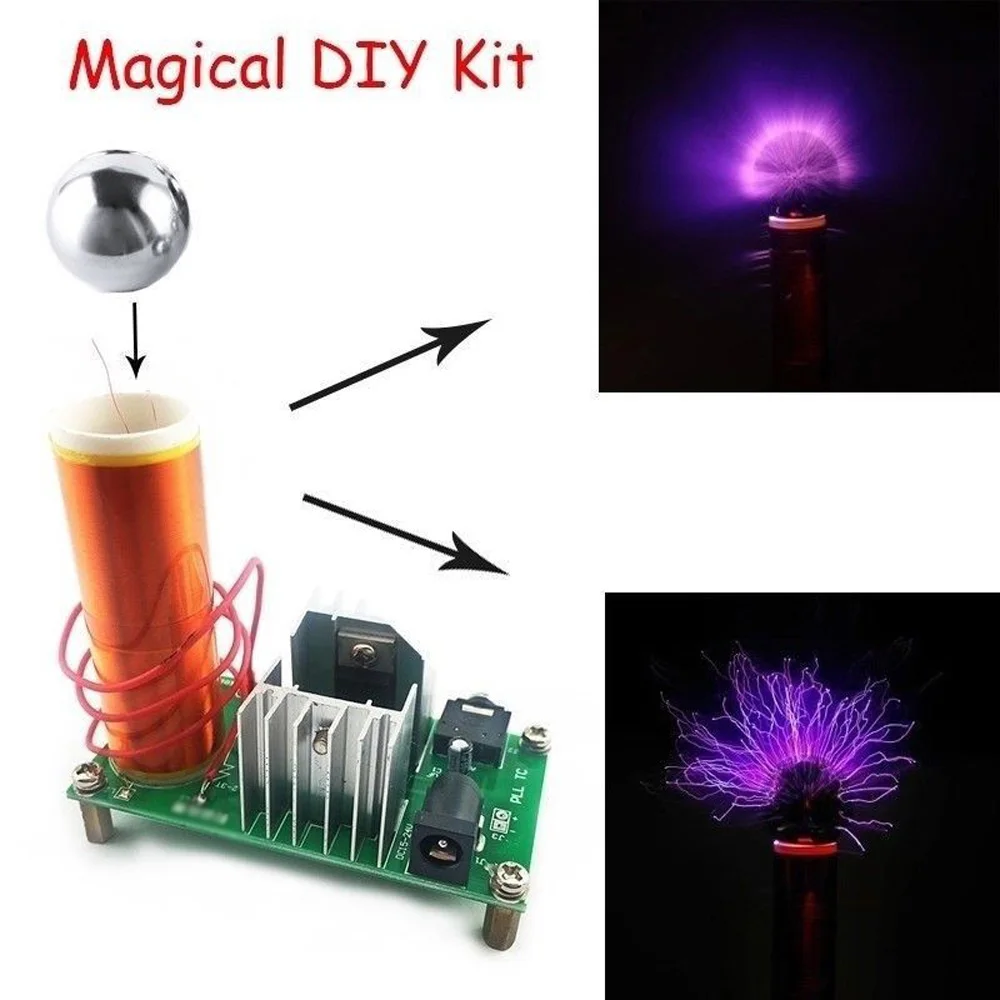 Мини Катушка Tesla для DIY 15 Вт комплект плазменных динамиков электронные детали с