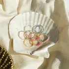 Модные украшения Винтажные геометрические круглые ацетатные пластины кольца пары любовные кольца для женщин корейские красочные акриловые перстни подарок