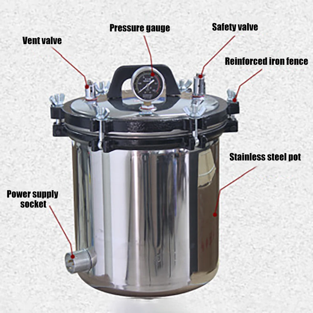 18л Портативный стерилизатор высокого давления из нержавеющей стали паровой пар