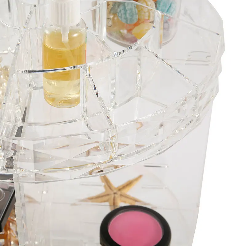 Вращающийся на 360 градусов контейнер для хранения косметики Прозрачный Женский