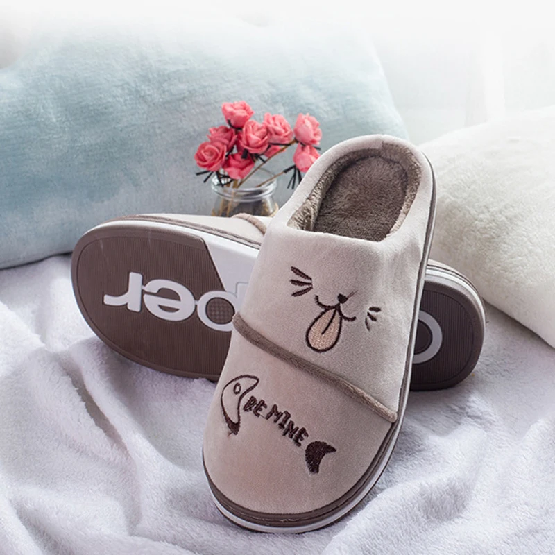 2019 модная обувь женские зимние домашние тапочки теплые шлепанцы с героями