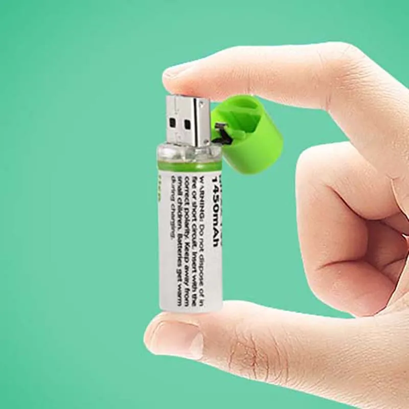 1 2 в AA аккумулятор Nimh aa 1450 мА/ч перезаряжаемая батарея Ni-MH USB для пульта