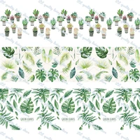 green plants printed grosgrain foe elastic ribbon wedding decoration diy bows materails ribbons 50 yards