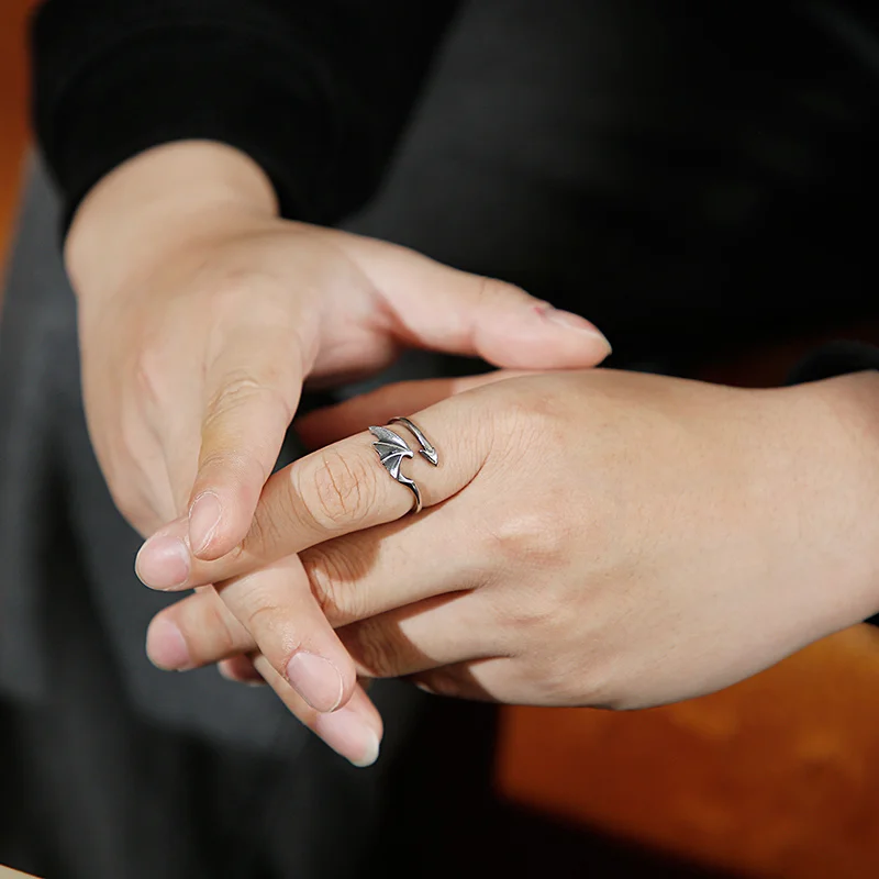 

Fongten Arrow Wing Shape Vintage Ring Stainless Steel Minimalist Punk Retro Men Best Friend Rings Fashion Jewelry