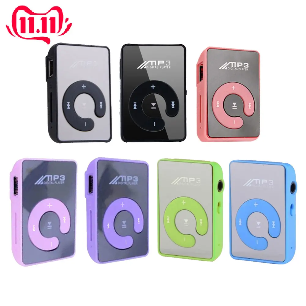 Mini Portable Waterproof Sport mp3 music player Support For Micro SD TF Card Mirror Music MP3 Player Clip | Электроника