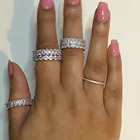 Блеск шесть браслет ювелирные изделия на безымянный палец 925 стерлингового серебра проложить Имитация Алмазный коктейльное кольцо Обручальные кольца для мужчин и женщин