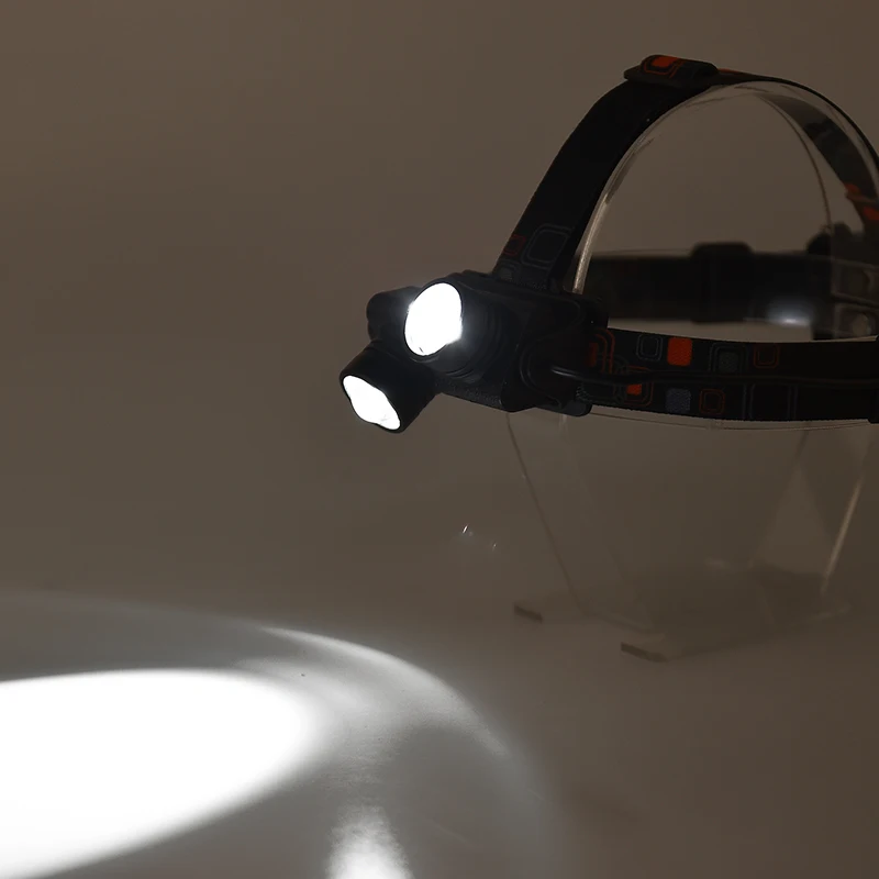 Головной светильник 2 XM L T6 Zoom светодиодный налобный фонарь USB Перезаряжаемый 18650
