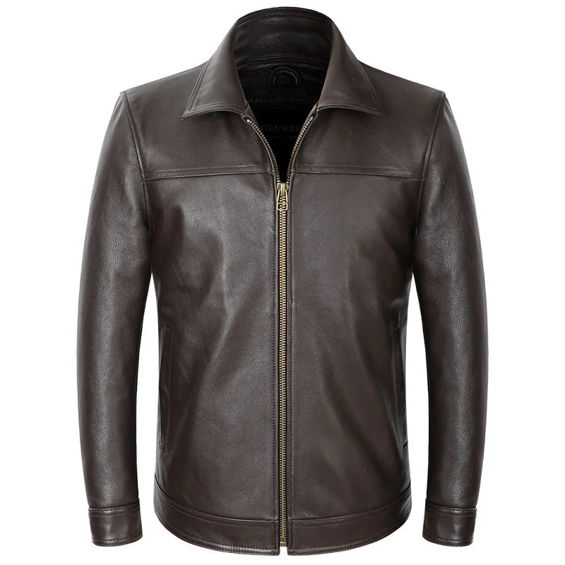

Autumn New Winter Men Parka Genuine Fur Coat Male Real Cow Leather Jacket Business Loose Casual Plus Size Outwear D106
