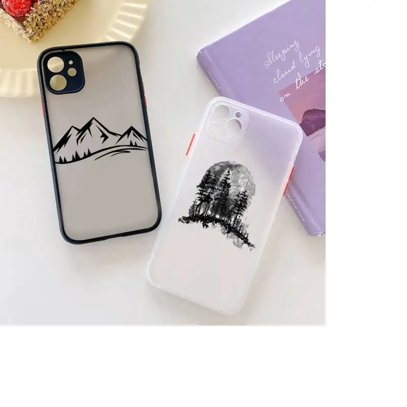 

Paesaggio della bussola del Phone Case Clear matte transparent For white iPhone 7 8 x xs xr 11 12 pro plus max mini Funda