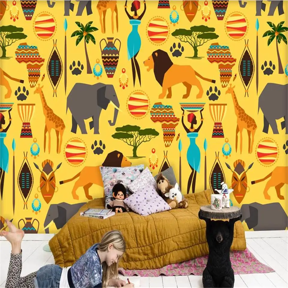 

custom 3d photo wallpaper living room bed room mural cartoon African logo 3d picture sofa backdrop wallpaper for wall 3d