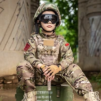 kids adult military tactical training uniform set children jungle camouflage top pants men special forces combat outdoor costume