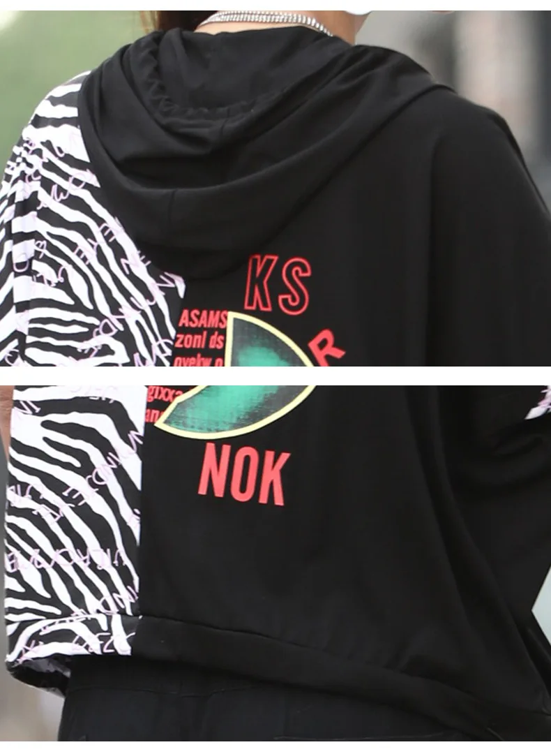 

Vefadisa Summer New Patchwork Striped Women T-shirt 2021 Hooded Letter Print Female T-shirt Plus Size Short Sleeve Top QYF5536